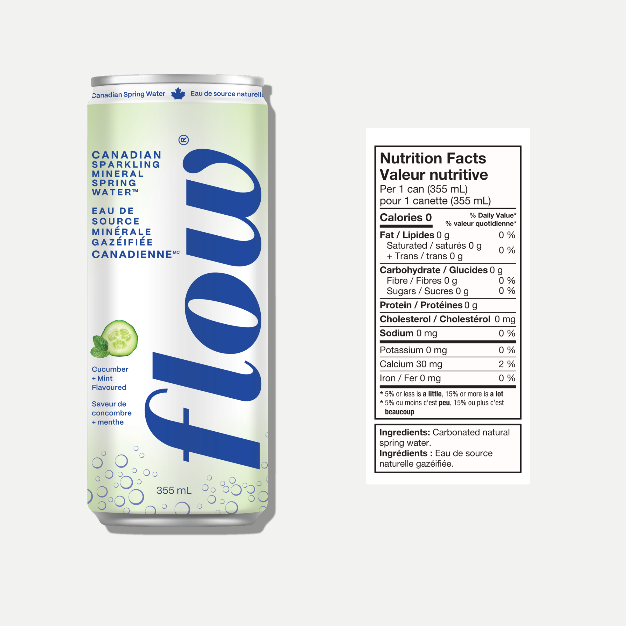 Pack de 12 bouteilles de 355 ml - Concombre pétillant + Menthe