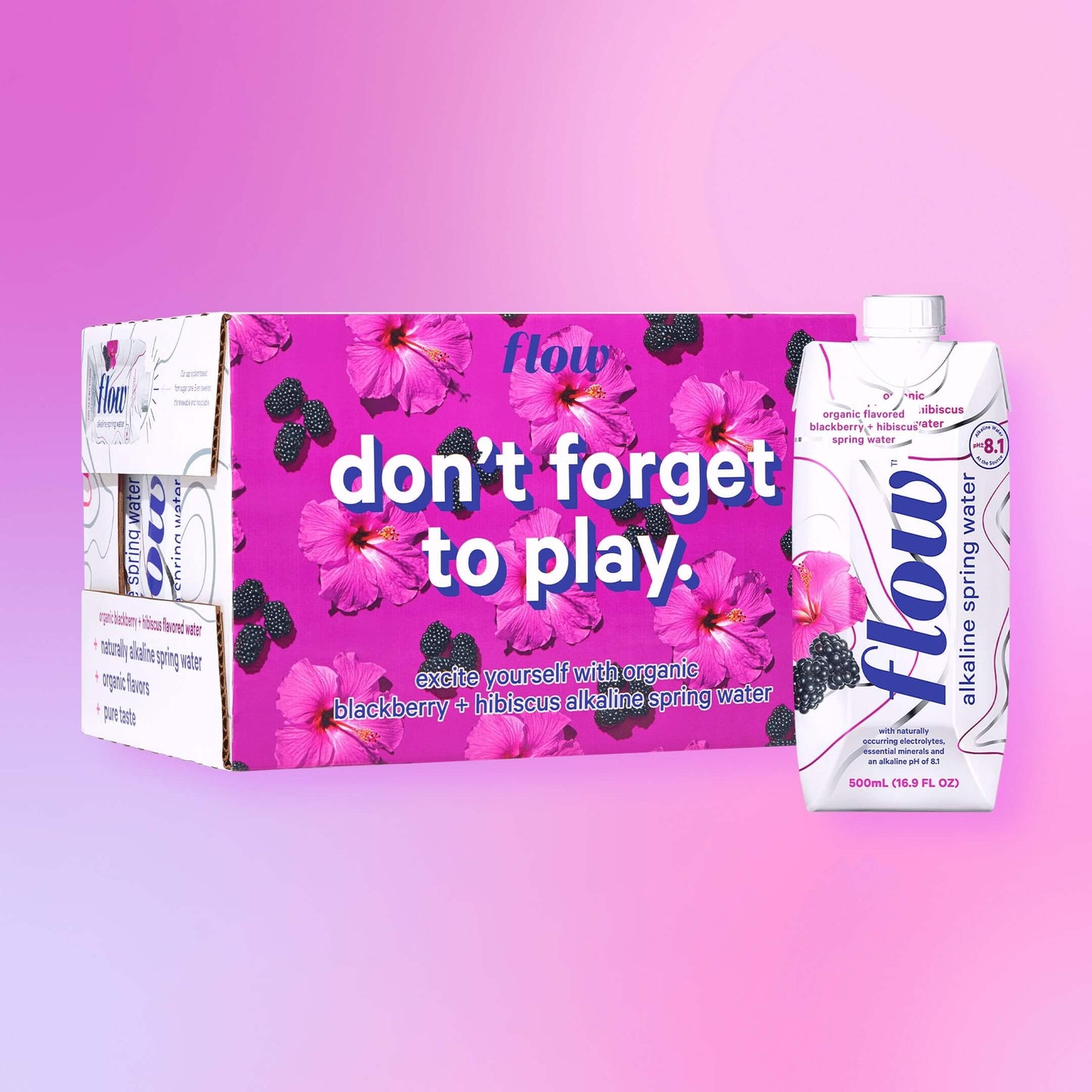 12 pack of 500ml  - Blackberry + Hibiscus
