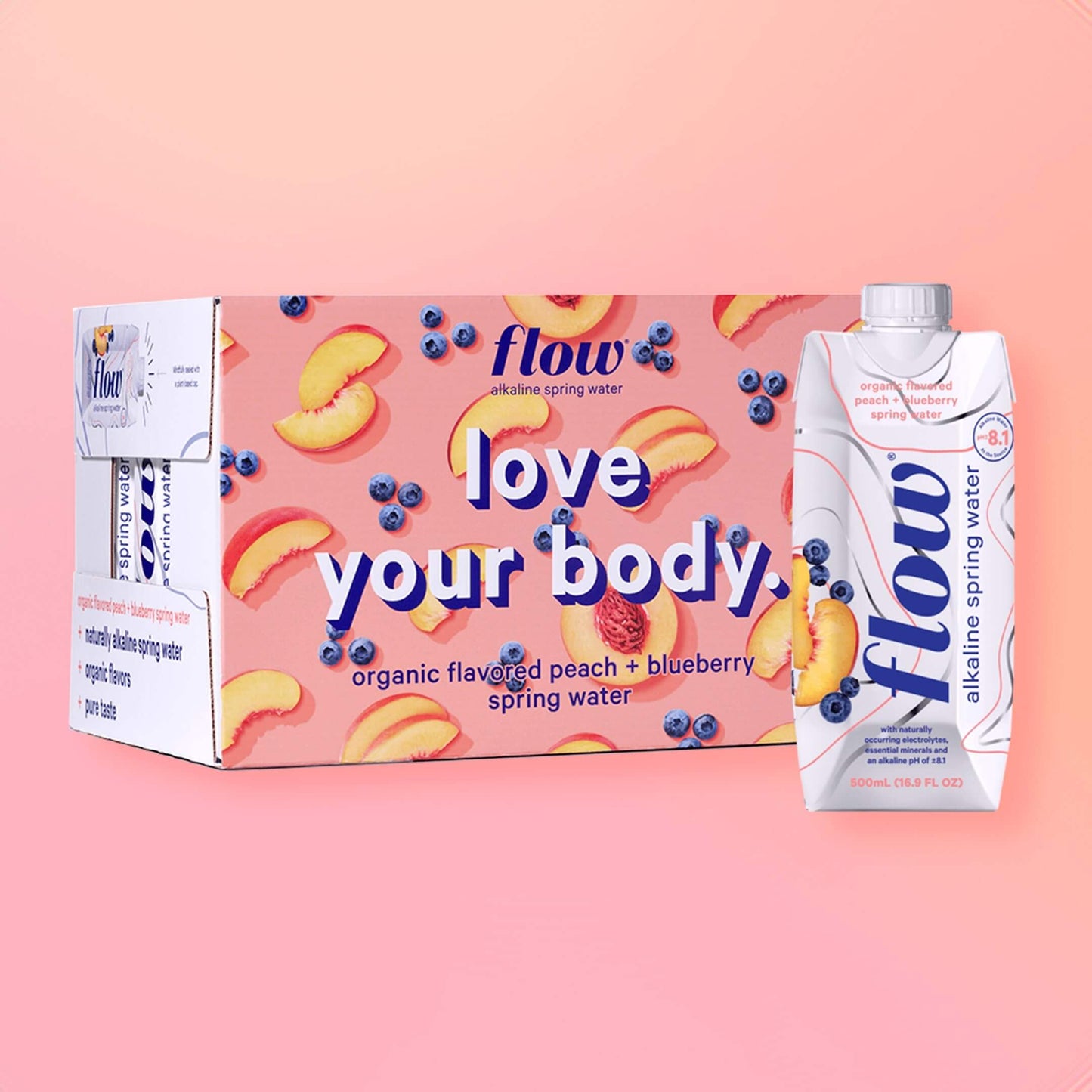 12 pack of 500ml  - Peach + Blueberry